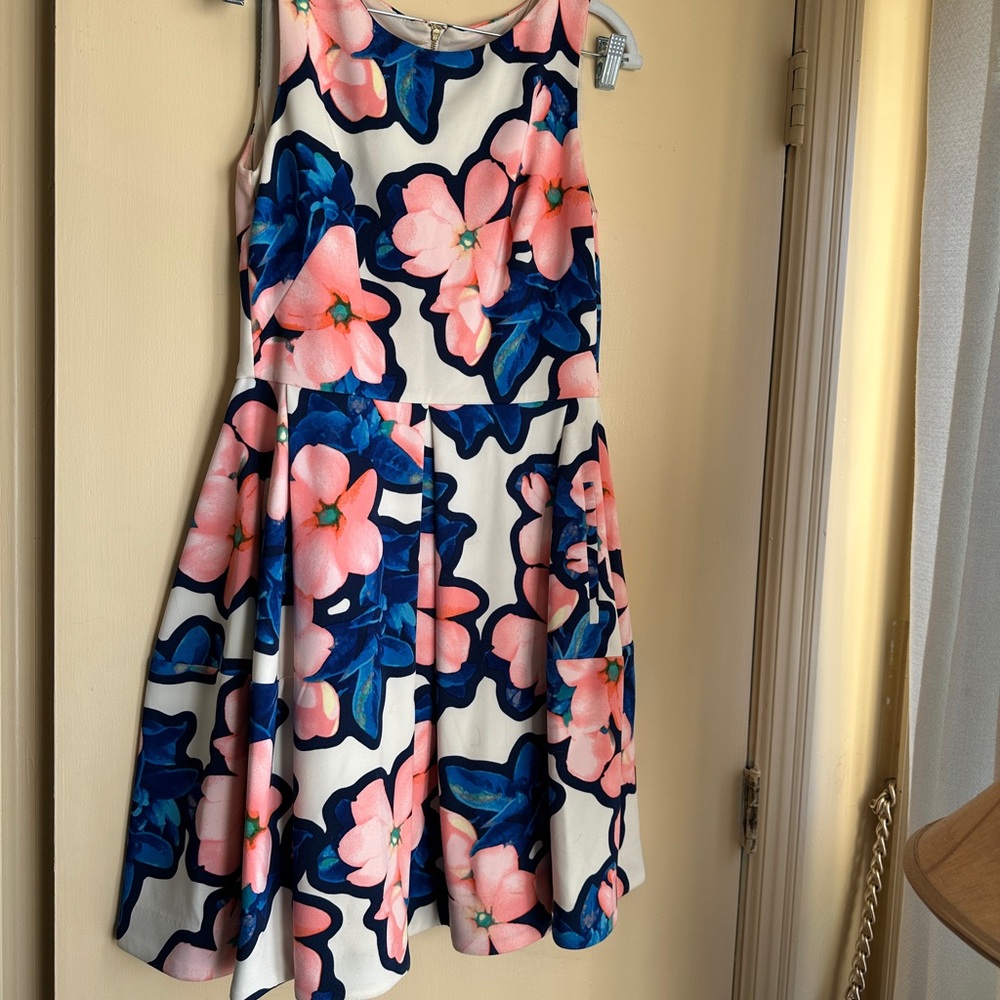 Taylor Pink and Blue Sleeveless A-Line Dress for Weddings and More